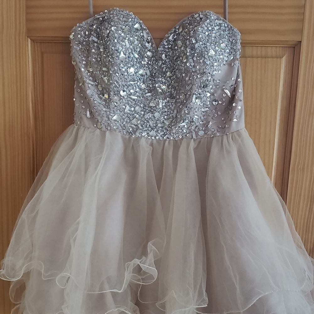 Cream homecoming formal dress